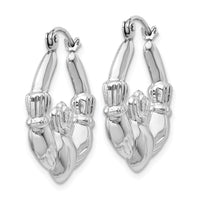 Thumbnail for 14k White Gold Claddagh Hoop Earrings