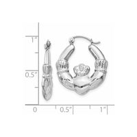 Thumbnail for 14k White Gold Claddagh Hoop Earrings