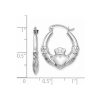 Thumbnail for 14k White Gold Claddagh Hoop Earrings
