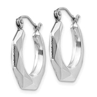 Thumbnail for 14k White Gold Faceted Hoop Earrings
