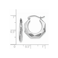 Thumbnail for 14k White Gold Faceted Hoop Earrings