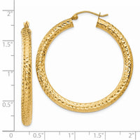 Thumbnail for 14k Diamond-cut 4mm Round Hoop Earrings