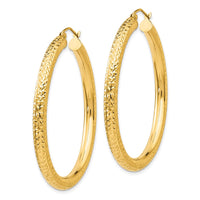 Thumbnail for 14k Diamond-cut 4mm Round Hoop Earrings