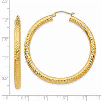 Thumbnail for 14k Diamond-cut 4mm Round Hoop Earrings