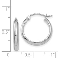 Thumbnail for 14k White Gold Polished Hoop Earring