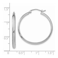 Thumbnail for 14k White Gold Polished Hoop Earring