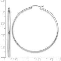 Thumbnail for 14k White Gold Polished Hoop Earring