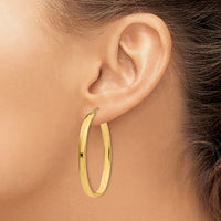 Thumbnail for 14k Lightweight Oval Hoop Earrings