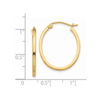 Thumbnail for 14k Lightweight Fancy Oval Hoop Earrings
