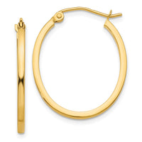 Thumbnail for 14k Lightweight Fancy Oval Hoop Earrings