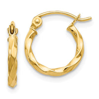 Thumbnail for 14k Twist Polished Hoop Earring