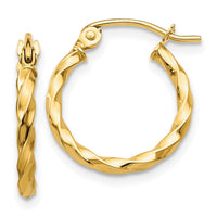 Thumbnail for 14k Twist Polished Hoop Earring