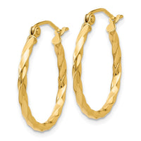 Thumbnail for 14k Twist Polished Hoop Earring