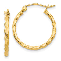 Thumbnail for 14k Twist Polished Hoop Earring