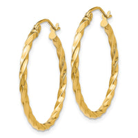 Thumbnail for 14k Twist Polished Hoop Earring