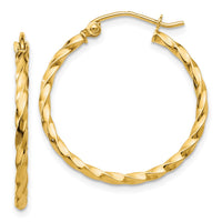 Thumbnail for 14k Twist Polished Hoop Earring