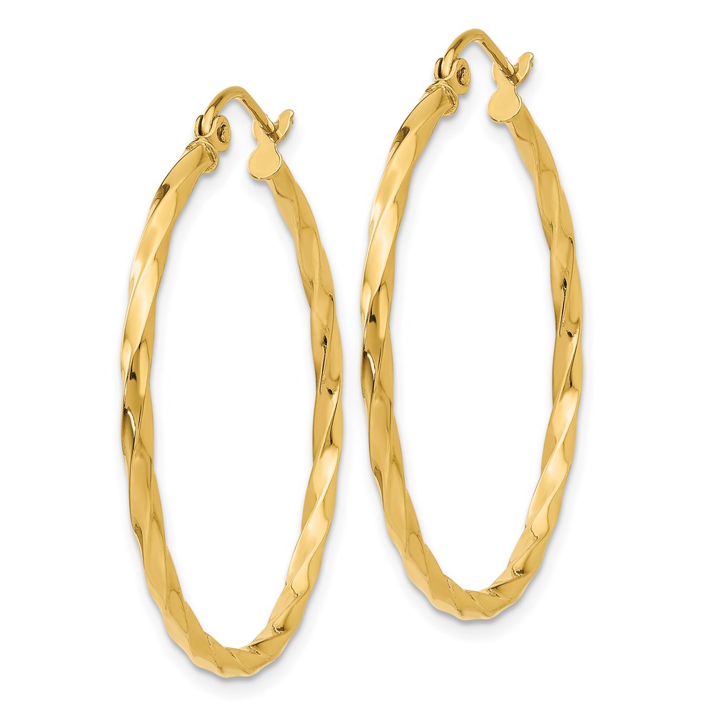 14k Twist Polished Hoop Earring
