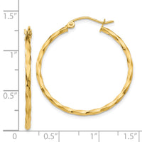 Thumbnail for 14k Twist Polished Hoop Earring