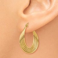 Thumbnail for 14k Lightweight Fancy Hoop Earrings