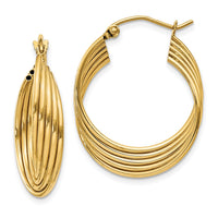 Thumbnail for 14k Lightweight Fancy Hoop Earrings