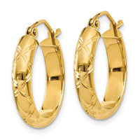 Thumbnail for 14k Diamond-cut Polished Hoop Earring