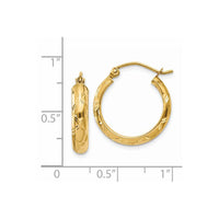 Thumbnail for 14k Diamond-cut Polished Hoop Earring