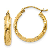 Thumbnail for 14k Diamond-cut Polished Hoop Earring