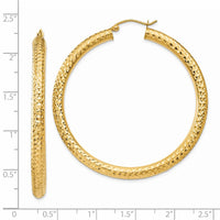Thumbnail for 14k Diamond-cut 4mm Round Hoop Earrings