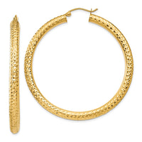 Thumbnail for 14k Diamond-cut 4mm Round Hoop Earrings