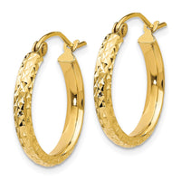 Thumbnail for 14K Diamond-cut 2.8x18mm Hollow Hoop Earrings
