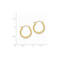 Thumbnail for 14K Diamond-cut 3.5x17mm Hollow Hoop Earrings