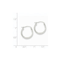 Thumbnail for 14K White Gold Diamond-cut 3.5x17mm Hollow Hoop Earrings