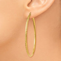 Thumbnail for 14K Knife Edge Diamond-cut Hollow Hoop Earrings