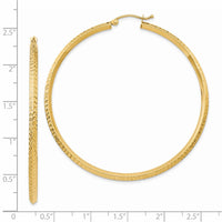 Thumbnail for 14K Knife Edge Diamond-cut Hollow Hoop Earrings