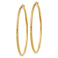 Thumbnail for 14K Knife Edge Diamond-cut Hollow Hoop Earrings