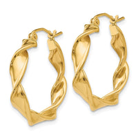 Thumbnail for 14k 4.00mm Twisted Hoop Earrings