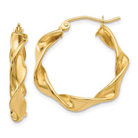 Thumbnail for 14k 4.00mm Twisted Hoop Earrings