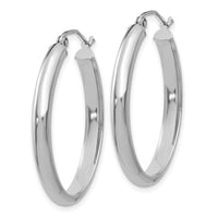 Thumbnail for 14k White Gold Polished 3.5mm Oval Hoop Earrings