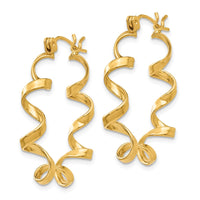 Thumbnail for 14k Fancy Spiral Hoop Earrings