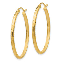 Thumbnail for 14k Lightweight Diamond-cut Oval Hoop Earrings