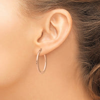 Thumbnail for 14k Rose Gold Diamond-cut Polished Hoop Earrings