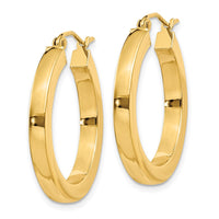 Thumbnail for 14k 3mm Polished Square Hoop Earrings