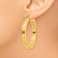 Thumbnail for 14k 3mm Polished Square Hoop Earrings