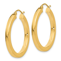 Thumbnail for 14k 3mm Polished Square Hoop Earrings