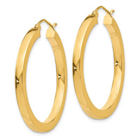 Thumbnail for 14k 3mm Polished Square Hoop Earrings
