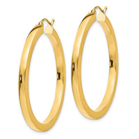 Thumbnail for 14k 3mm Polished Square Hoop Earrings