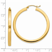 Thumbnail for 14k 3mm Polished Square Hoop Earrings