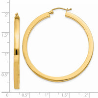 Thumbnail for 14k 3mm Polished Square Hoop Earrings