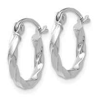 Thumbnail for 14k WG Twist Polished Hoop Earring