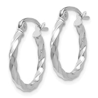 Thumbnail for 14k WG Twist Polished Hoop Earring